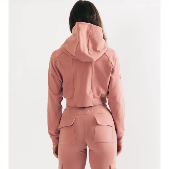 Alphalete identity pro crop hoodie in cranberry ice - Picture 10 of 16